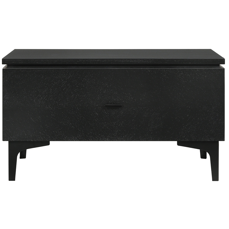 Armen Living Legend 4-Piece Fabric & Wood Queen Bedroom Set in Gray/Black