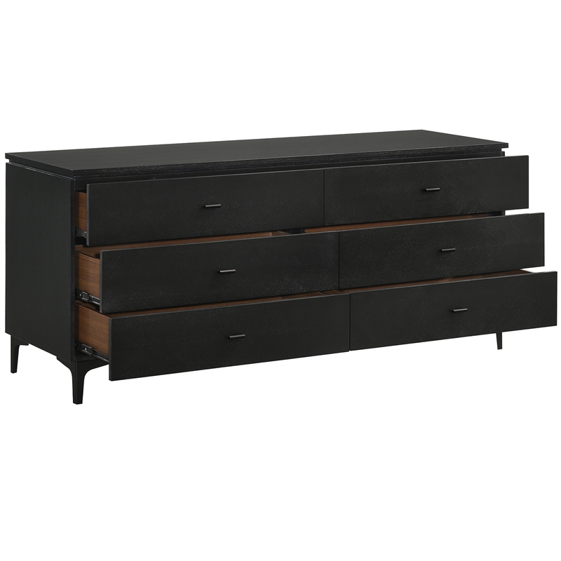 Armen Living Legend 4-Piece Fabric & Wood Queen Bedroom Set in Gray/Black