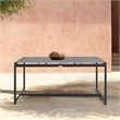 Armen Living Crown Aluminum & Stone Outdoor Dining Table in Black