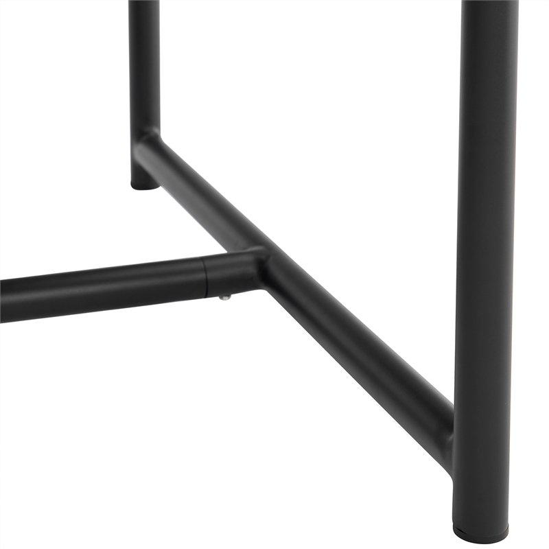 Armen Living Crown Aluminum & Stone Outdoor Dining Table in Black