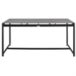 Armen Living Crown Aluminum & Stone Outdoor Dining Table in Black