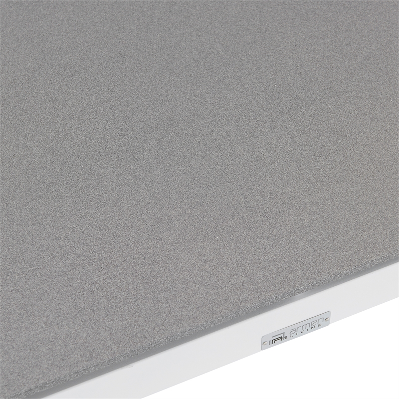 Armen Living Crown Aluminum & Stone Outdoor Dining Table in White