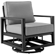 Armen Living Cayman Aluminum Outdoor Swivel Glider Chair in Black