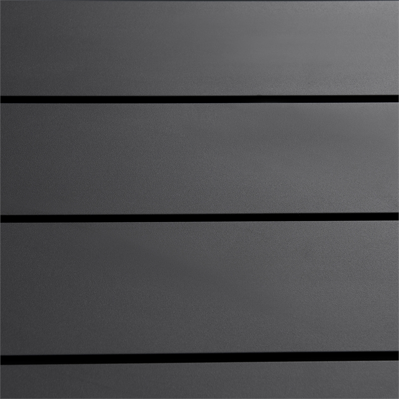 Armen Living Cayman Aluminum Outdoor Round Conversation Table in Black