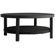 Armen Living Cayman Aluminum Outdoor Round Conversation Table in Black