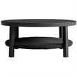 Armen Living Cayman Aluminum Outdoor Round Conversation Table in Black