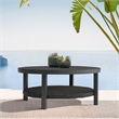 Armen Living Cayman Aluminum Outdoor Round Conversation Table in Black