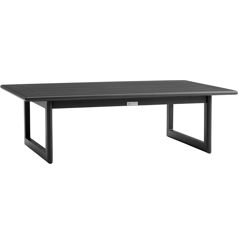 Armen Living Cayman 4-Piece Aluminum Outdoor Seating Set in Black/Dark Gray