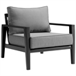 Armen Living Cayman 4-Piece Aluminum Outdoor Seating Set in Black/Dark Gray