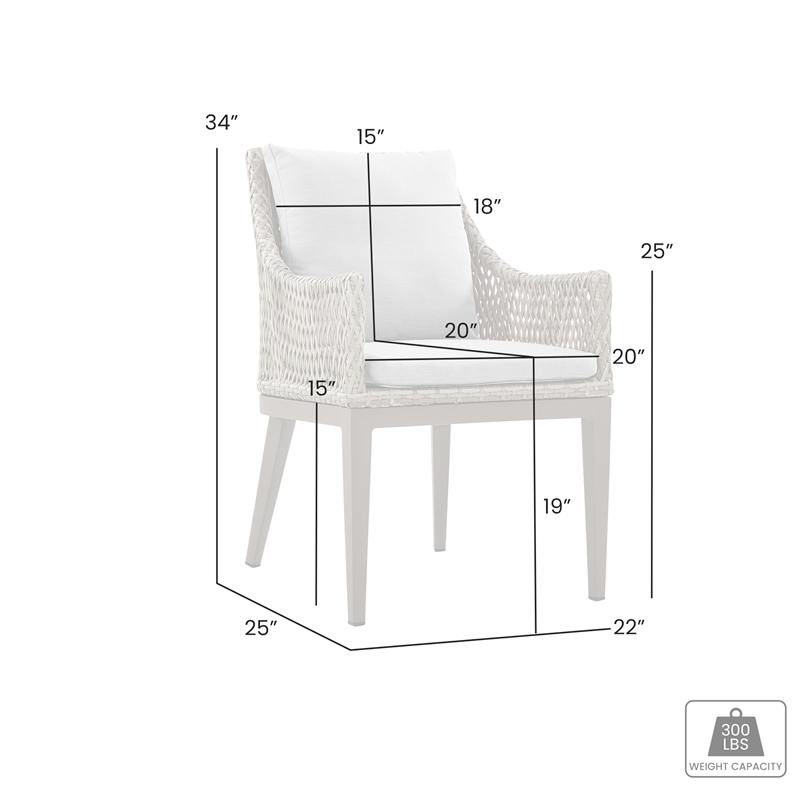 Grenada Outdoor Wicker and Aluminum Gray Dining Chair  - Set of 2