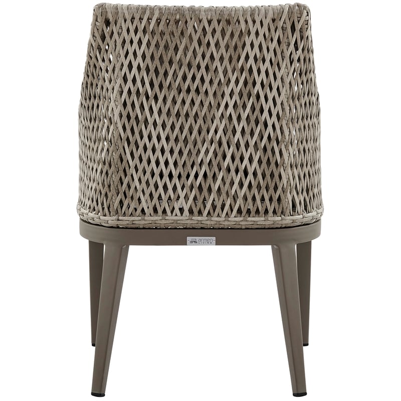Grenada Outdoor Wicker and Aluminum Gray Dining Chair  - Set of 2