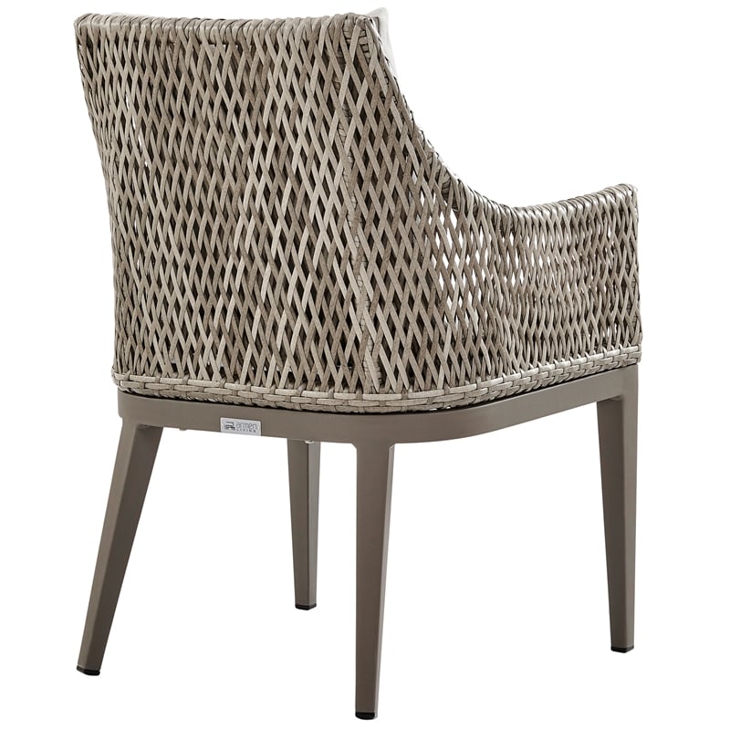 Grenada Outdoor Wicker and Aluminum Gray Dining Chair  - Set of 2