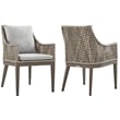 Grenada Outdoor Wicker and Aluminum Gray Dining Chair  - Set of 2