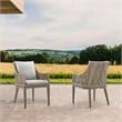 Grenada Outdoor Wicker and Aluminum Gray Dining Chair  - Set of 2