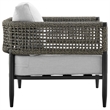Armen Living Alegria 4-Piece Outdoor Aluminum & Rope Conversation Set in Black