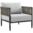 Armen Living Alegria 4-Piece Outdoor Aluminum & Rope Conversation Set in Black