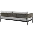 Armen Living Alegria 4-Piece Outdoor Aluminum & Rope Conversation Set in Black