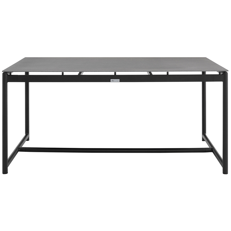 Armen Living Crown 5-Piece Fabric Outdoor Dining Set in Black/Dark Gray