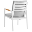 Armen Living Crown 5-Piece Fabric Outdoor Dining Set in White/Light Gray