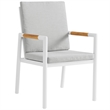 Armen Living Crown 5-Piece Fabric Outdoor Dining Set in White/Light Gray