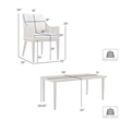 Armen Living Grenada 5-Piece Aluminum & Fabric Outdoor Dining Set in Gray