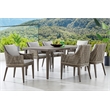 Armen Living Grenada 7-Piece Aluminum & Fabric Outdoor Dining Set in Gray