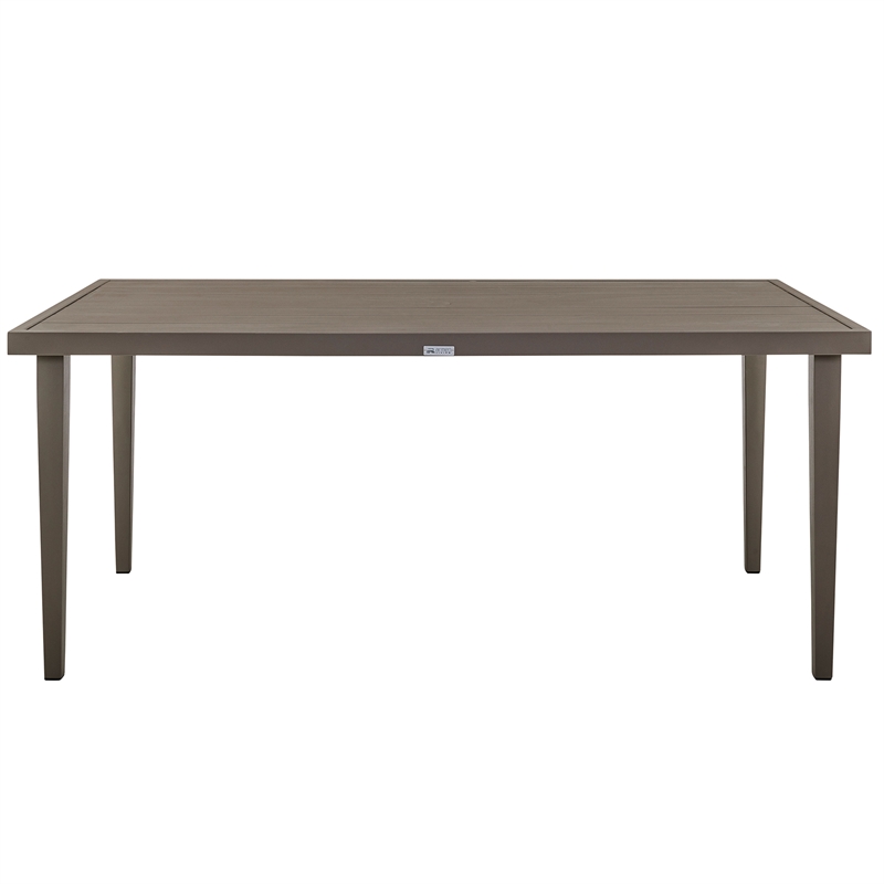 Armen Living Grenada 7-Piece Aluminum & Fabric Outdoor Dining Set in Gray