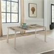 Armen Living Otello Rectangle Ceramic & Metal Dining Table in Champagne Silver