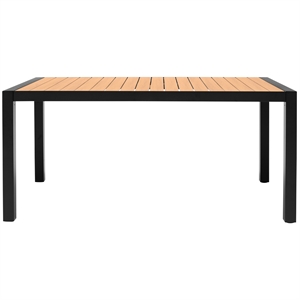 panama outdoor black aluminum rectangular dining table