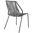 Armen Living Clip Fabric Indoor Outdoor Dining Chair in Gray/Black (Set of 2)