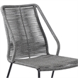 Armen Living Clip Fabric Indoor Outdoor Dining Chair in Gray/Black (Set of 2)