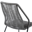 Armen Living Clip Fabric Indoor Outdoor Dining Chair in Gray/Black (Set of 2)