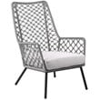 Armen Living Marco Modern Fabric/Steel Outdoor Lounge Chair in Gray