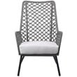 Armen Living Marco Modern Fabric/Steel Outdoor Lounge Chair in Gray