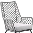 Armen Living Marco Modern Fabric/Steel Outdoor Lounge Chair in Gray