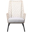 Armen Living Marco Modern Fabric/Steel Outdoor Lounge Chair in Natural Springs