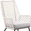 Armen Living Marco Modern Fabric/Steel Outdoor Lounge Chair in Natural Springs