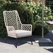 Armen Living Marco Modern Fabric/Steel Outdoor Lounge Chair in Natural Springs