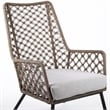Armen Living Marco Modern Fabric/Steel Outdoor Lounge Chair in Truffle Brown