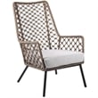 Armen Living Marco Modern Fabric/Steel Outdoor Lounge Chair in Truffle Brown