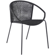 Armen Living Snack Fabric In-Outdoor Dining Chair in Black (Set of 2)