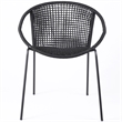 Armen Living Snack Fabric In-Outdoor Dining Chair in Black (Set of 2)