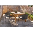 Armen Living Snack Fabric In-Outdoor Dining Chair in Black (Set of 2)