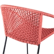 Armen Living Snack Fabric In-Outdoor Dining Chair in Brick Red/Black (Set of 2)