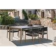 Armen Living Fineline and Doris 5PC Fabric Outdoor Dining Set in Brown/Charcoal