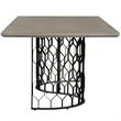 Armen Living Solange Rectangular Metal & Concrete Dining Table in Black/Gray