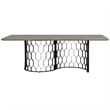 Armen Living Solange Rectangular Metal & Concrete Dining Table in Black/Gray