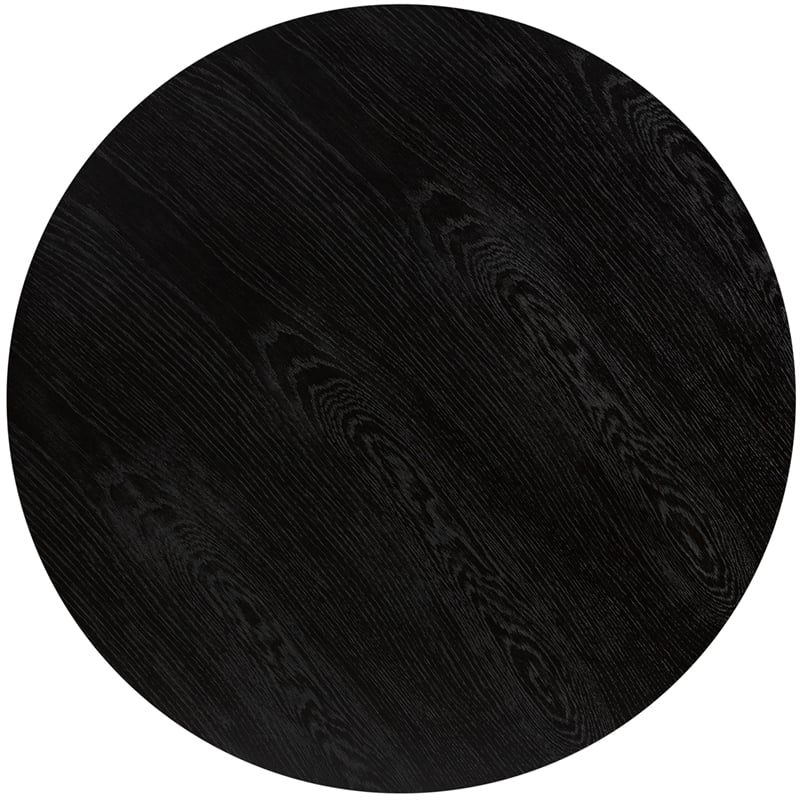 Armen Living Sylvie Round Mid Century Wood Coffee Table in Brushed Oak/Espresso