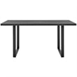 Armen Living Fenton Modern Wood & Metal Dining Table in Charcoal/Black