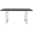 Armen Living Fenton Wood & Metal Dining Table in Charcoal/Stainless Steel